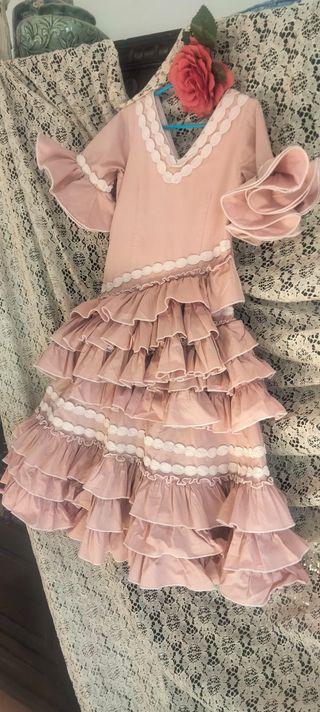 Traje Flamenca Niña MariCruz Rosa