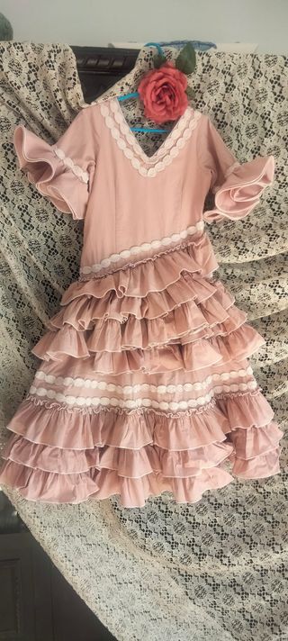 Traje Flamenca Niña MariCruz Rosa