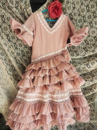 Traje Flamenca Niña MariCruz Rosa