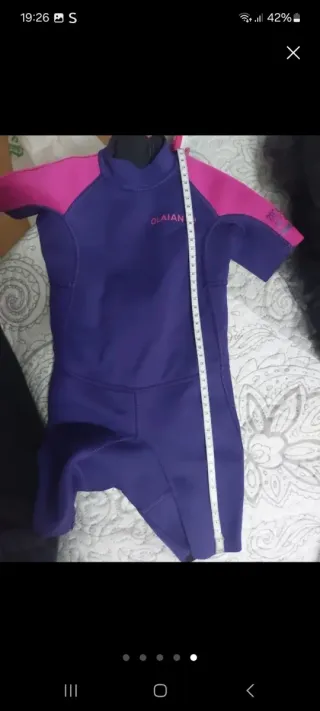 Bañador neopreno Olaian T3 morado/rosa