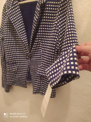 Chaqueta blazer cuadros azul y blanco nuevo