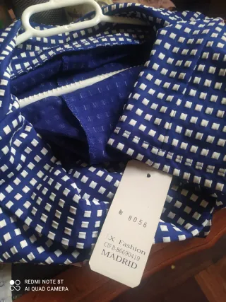 Chaqueta blazer cuadros azul y blanco nuevo
