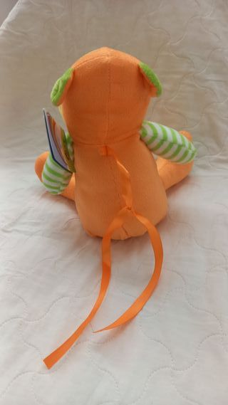 Peluche scimmia arancione e gialla