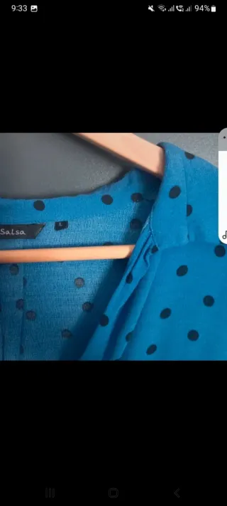 Blusa Salsa lunares azul talla L