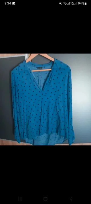 Blusa Salsa lunares azul talla L