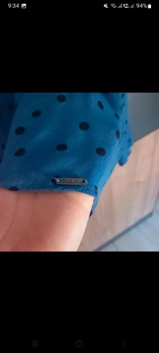 Blusa Salsa lunares azul talla L