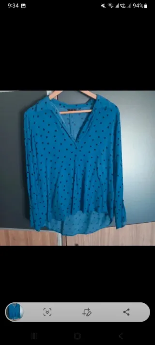 Blusa Salsa lunares azul talla L
