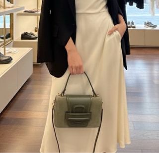 Bolso italiano piel verde