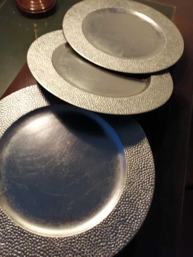 Lote 3 bajo platos melamina plata