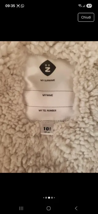 Giubbotto bambino velluto a coste