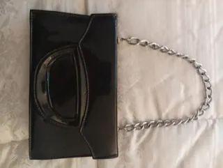 Borsetta vintage nera con catena