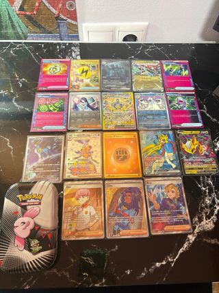 Cartas Pokémon Originales con caja de metal