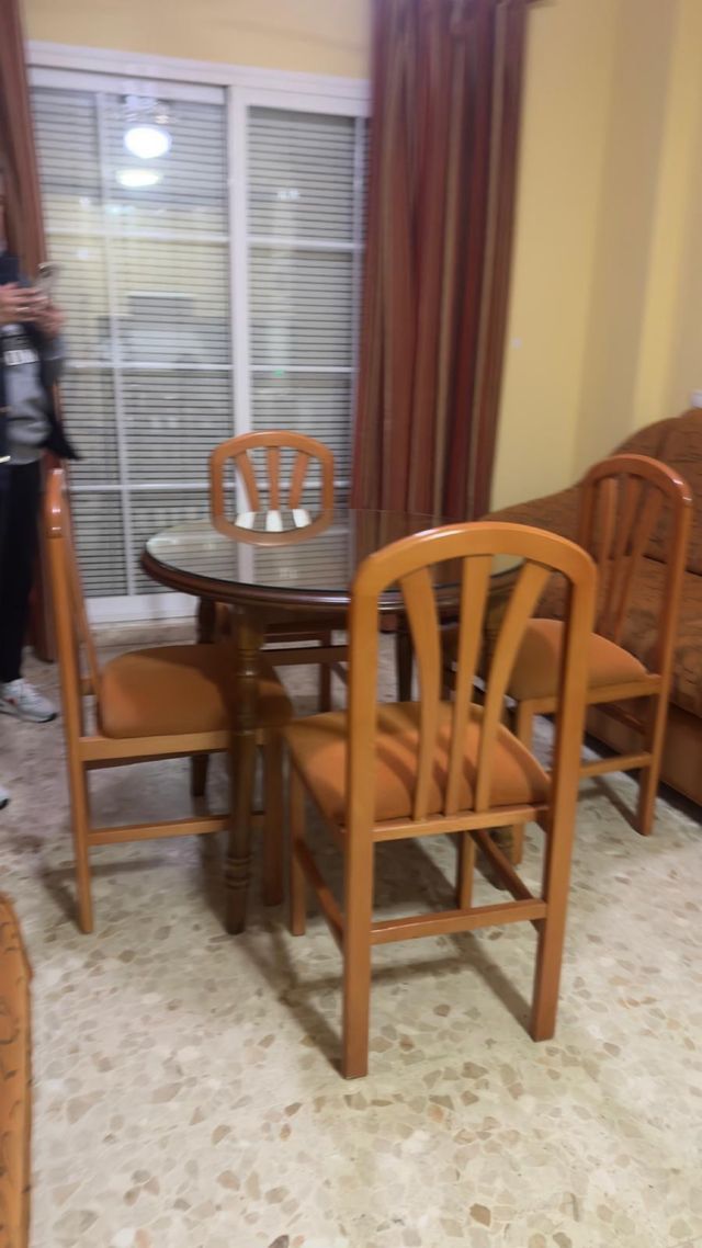 Muebles salón, mesa, sillas y librería