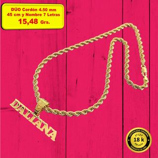Colgante y Conjunto Nombre Oro 18k
