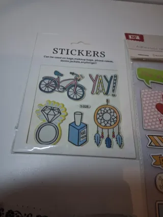 Set 4 Cintas de Papel y Stickers Manualidades