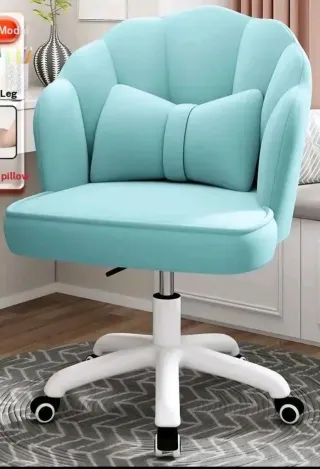 Silla de estudio azul con cojín