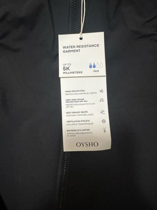Cazadora Oysho Negra Impermeable