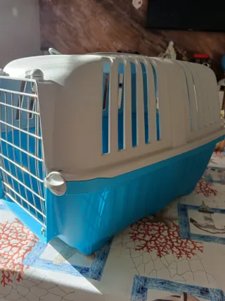 Trasportino per cani/gatti - Blu e Bianco