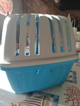 Trasportino per cani/gatti - Blu e Bianco