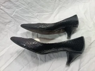 Zapatos Piel Tacón Massimo Dutti Negros.