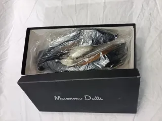 Zapatos Piel Tacón Massimo Dutti Negros.