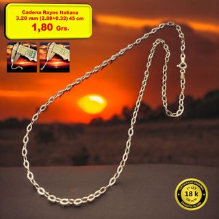 Collar y Pulsera Rayos Italiana Oro 18k