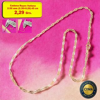 Collar y Pulsera Rayos Italiana Oro 18k