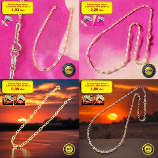 Collar y Pulsera Rayos Italiana Oro 18k