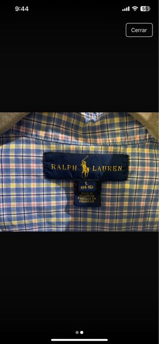 Camisa Ralph Lauren cuadros base azul, 14-16 años