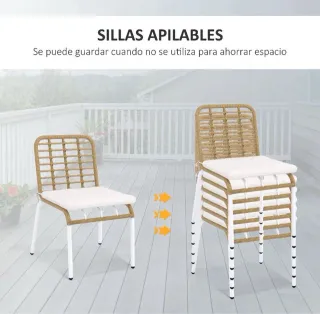 Conjunto Mesa y 6 Sillas Jardín