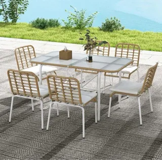 Conjunto Mesa y 6 Sillas Jardín