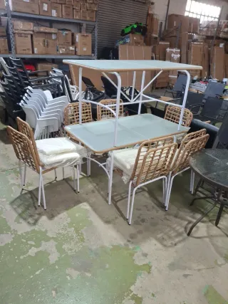 Conjunto Mesa y 6 Sillas Jardín