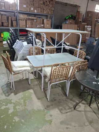 Conjunto Mesa y 6 Sillas Jardín