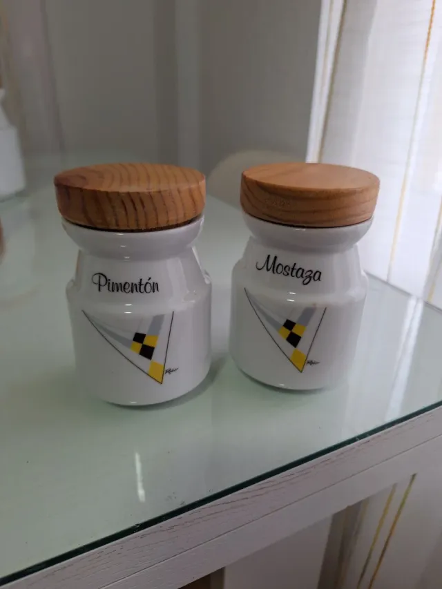 Set Botes Cocina Porcelana Madera