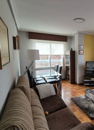 Sofá 2 plazas tela y madera