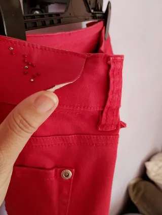 Pantalón señora rojo talla 50