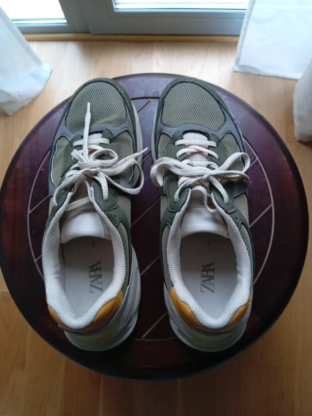Zapatillas Zara Hombre Talla 42 Verde/Beige