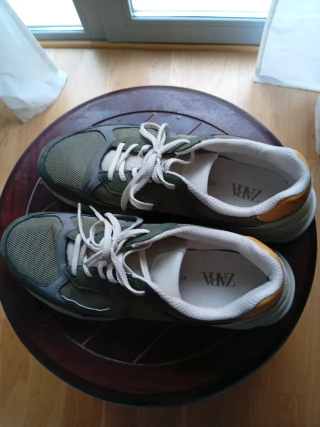 Zapatillas Zara Hombre Talla 42 Verde/Beige