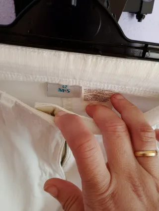 Pantalones de señora blanco roto talla 42