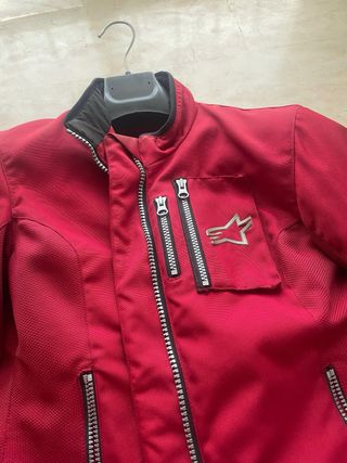 Chaqueta de moto roja, talla s, mujer
