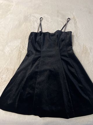 Vestido Zara  Negro Tirantes Piedras talla M