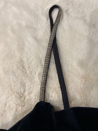 Vestido Zara  Negro Tirantes Piedras talla M