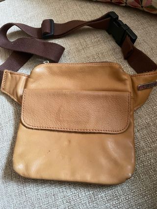 Riñonera BACTERAL piel cuero cinturón ajustable,