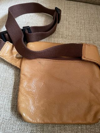Riñonera BACTERAL piel cuero cinturón ajustable,