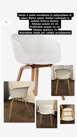 Sedie scandinave bianche e legno