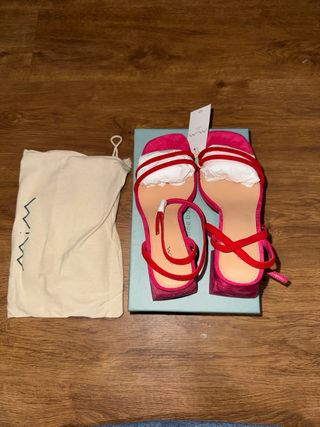 Sandalias tacón MiM rosa y rojo nuevas