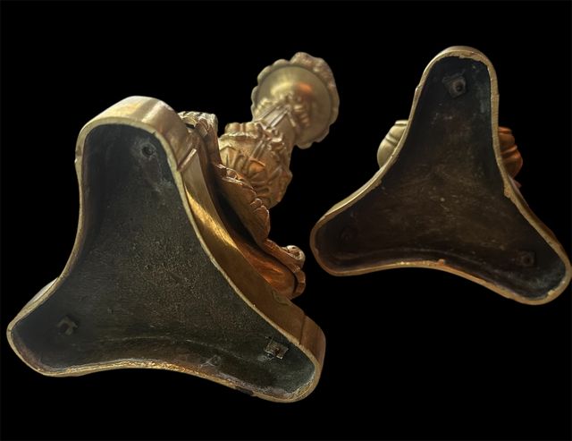 Antichi Candelieri Bronzo Dorato Luigi XVI XVIII