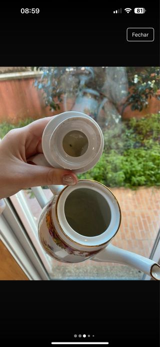 Bule Limoges em Porcelana Floral