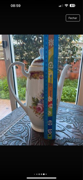 Bule Limoges em Porcelana Floral