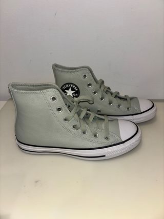 Converse verdes altas de cuero